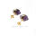 Amethyst Hexagonal Pyramid Beads Gilding Stud Earrings